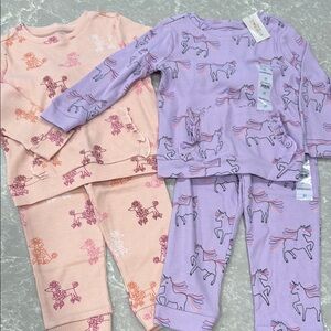 Garanimals Kids Pajama Set - Peach and Lavender